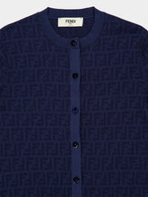 Fendi Blue FF Wool Cardigan