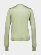 Fendi Light Green Viscose Knit Cardigan