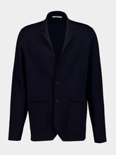 Fendi Navy Blue Wool Piqué Blazer