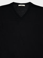 Fendi Black Wool V-Neck Slim-Fit Jumper