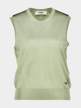 Fendi Light Green Shiny Knit Viscose Pullover