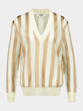 Fendi Beige Pequin Silk and Cotton Jumper