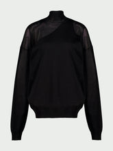 Fendi Black Silk Organza Cut-Out Turtleneck Jumper