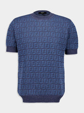 Fendi Blue FF Intarsia Jumper