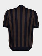 Fendi Brown and Blue Pequin Silk Cotton Jumper