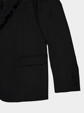 Dolce & Gabbana Black Crystal-Embellished Wool Blazer