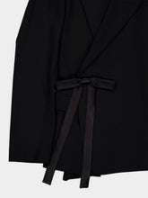 Dolce & Gabbana Black Wrap-Style Wool Blazer