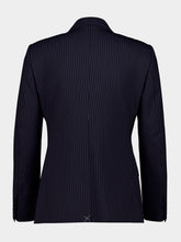 Dolce & Gabbana Navy Blue Martini Light Pinstriped Wool Blazer