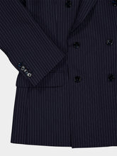 Dolce & Gabbana Navy Blue Martini Light Pinstriped Wool Blazer