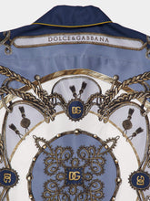 Dolce & Gabbana Blue Cargo-Print Silk Twill Shirt