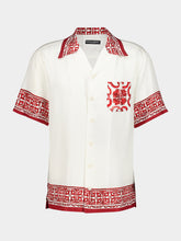 Dolce & Gabbana Red Majolica-Print Silk Jacquard Hawaii Shirt