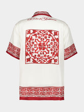 Dolce & Gabbana Red Majolica-Print Silk Jacquard Hawaii Shirt
