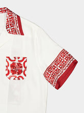 Dolce & Gabbana Red Majolica-Print Silk Jacquard Hawaii Shirt