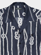 Dolce & Gabbana Blue Marina Print Silk Hawaii Shirt