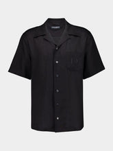 Dolce & Gabbana Black Linen Short Sleeve Button-Up Shirt