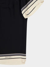 Dolce & Gabbana Black Silk Hawaii Logo Shirt