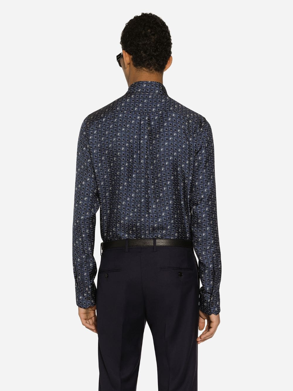 Tie-Print Silk Twill Shirt