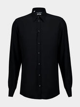 Dolce & Gabbana Black Silk Crêpe de Chine Martini Shirt