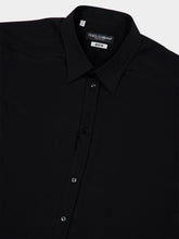 Dolce & Gabbana Black Silk Crêpe de Chine Martini Shirt