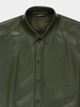 Dolce & Gabbana Green Nappa Leather Shirt
