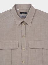 Dolce & Gabbana Grey Virgin Wool Canvas Shirt