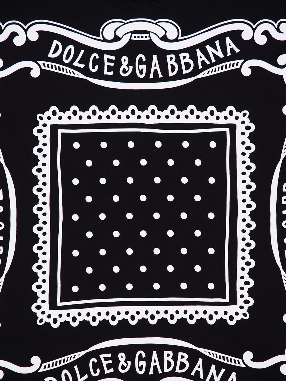 Black Cotton Bandanna Print T-shirt