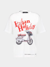 Dolce & Gabbana White Cotton Vespa Print T-shirt