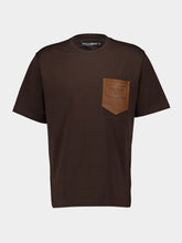 Dolce & Gabbana Cotton T-Shirt with Leather Pocket