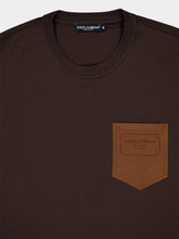 Dolce & Gabbana Cotton T-Shirt with Leather Pocket