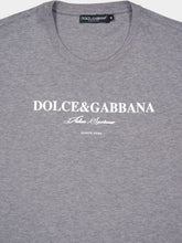 Dolce & Gabbana Grey Melange Cotton T-Shirt with Logo Print
