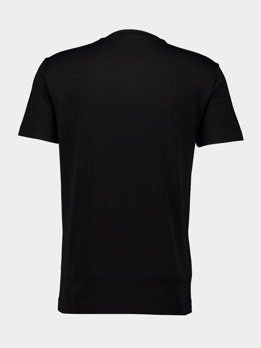 Black Cotton T-Shirt with Logo