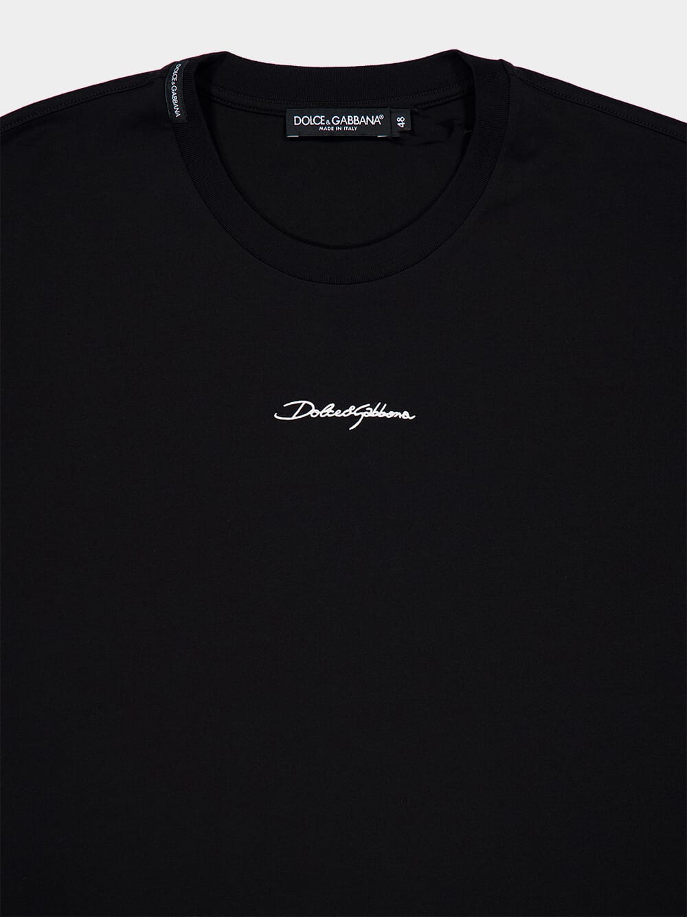 Black Cotton T-Shirt with Logo