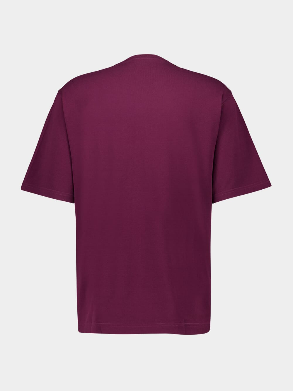 Burgundy Cotton T-shirt with Metal Tag