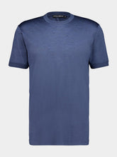 Dolce & Gabbana Melange Blue Silk T-Shirt
