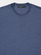 Dolce & Gabbana Melange Blue Silk T-Shirt