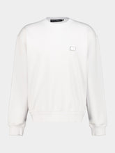 Dolce & Gabbana White Cotton Logo Patch Sweatshirt