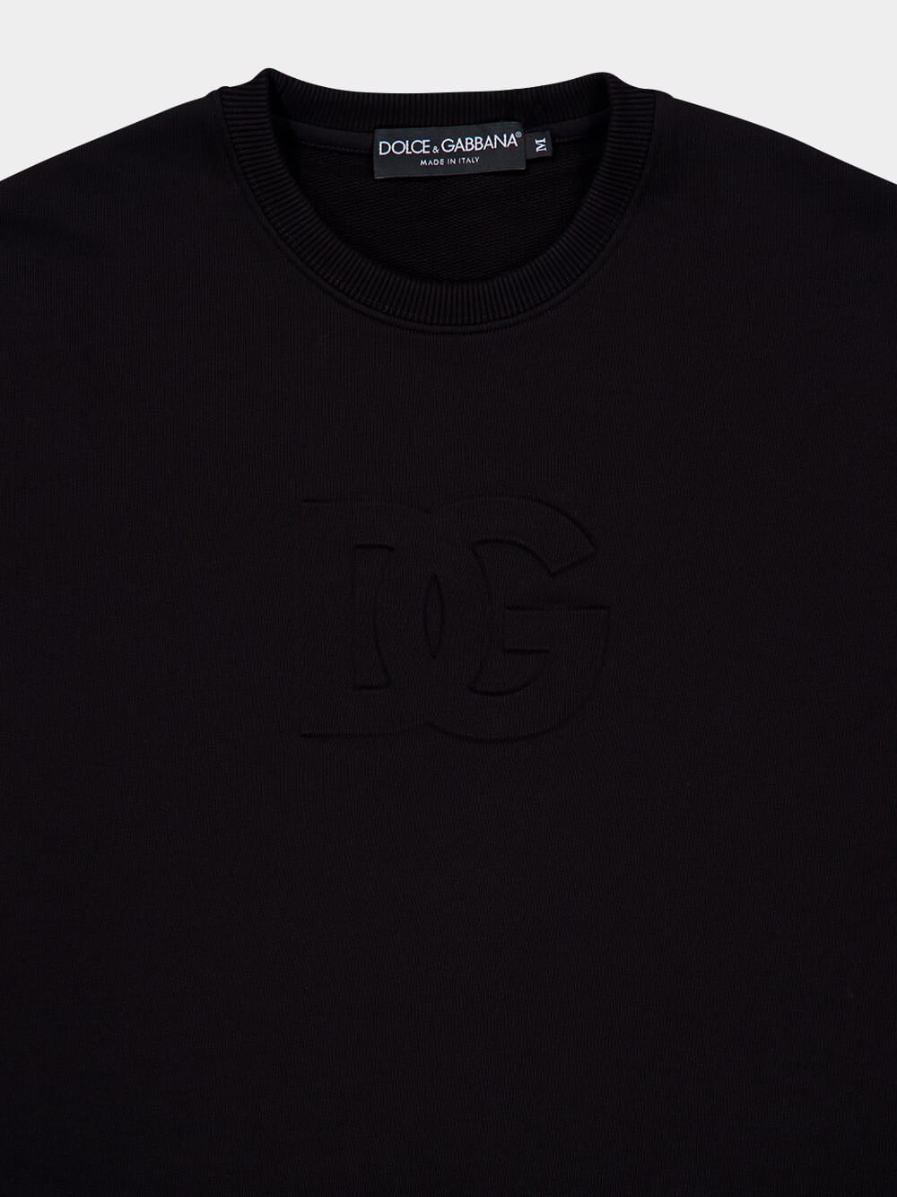 Black Cotton Sweatshirt with DG Logo