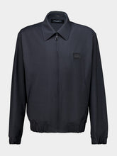Dolce & Gabbana Grey Wool Jacket with Logo Tag