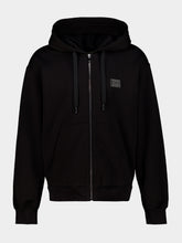 Dolce & Gabbana Black Cotton Zip-Up Hooded Sweatshirt
