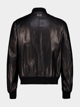 Dolce & Gabbana Black Calfskin Leather Bomber Jacket