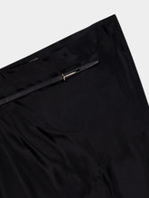 Tom Ford Black Maxi Silk Satin Skirt with Belt