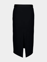 Tom Ford Black Midi Pencil Satin Acetate Skirt