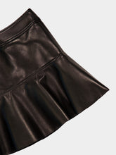 Tom Ford Black Shiny Plonge Leather Mini Skirt