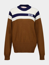 Marni Brown Striped Cotton Knit Sweater