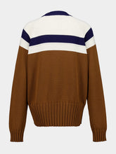 Marni Brown Striped Cotton Knit Sweater