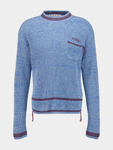 Marni Celeste Blue Mouliné Cotton Sweater