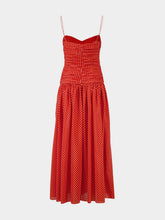 Matteau Tomato Polka Dot Gathered Drop Waist Dress