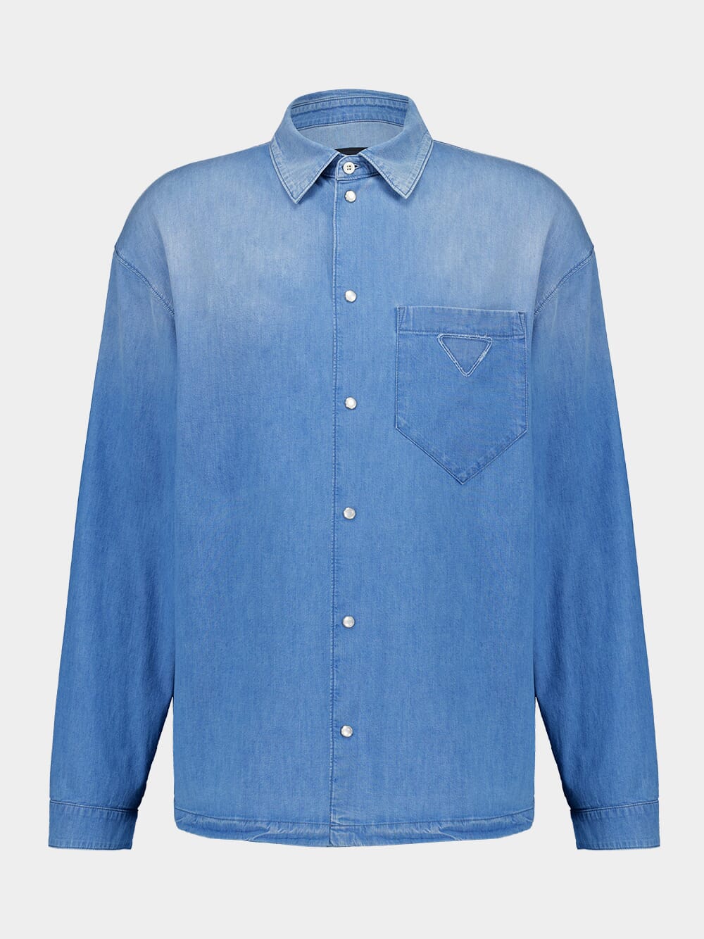 Light Blue Denim Shirt with Mother-of-Pearl Buttons