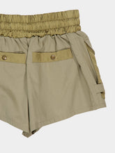 Balmain Green Cotton Twill Utility Shorts