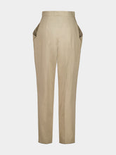 Balmain Beige Foncé Cotton High-Waisted Trousers